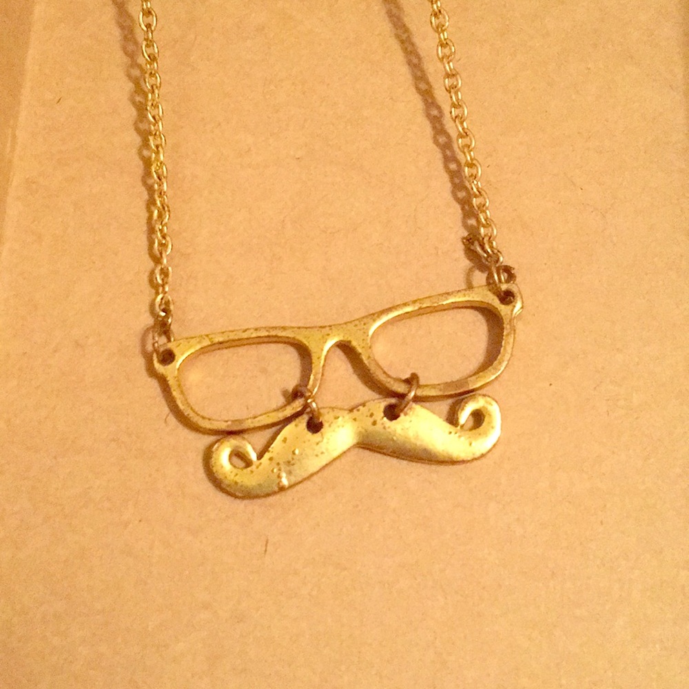 Mustache glasses neacklace